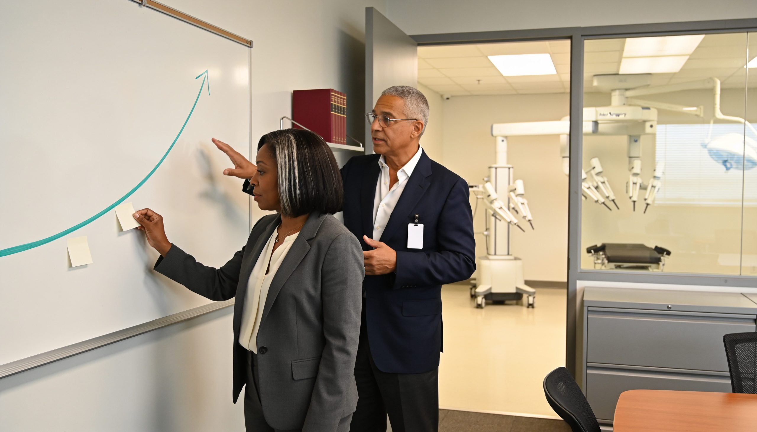 Robotic surgeon SEO planning session as a program director and administrator chart patient search demand growth